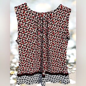 Calvin Klein Red and Black Sleeveless Blouse